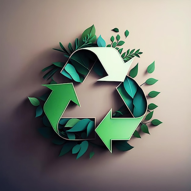 Photo illustration générée par l'ia concept de recyclage de la terre verte jour de la terre