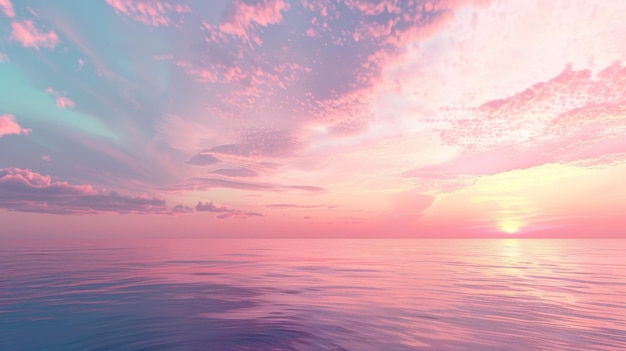 Une illustration générée par l'IA sur une toile de fond de coucher de soleil pastel rêveur