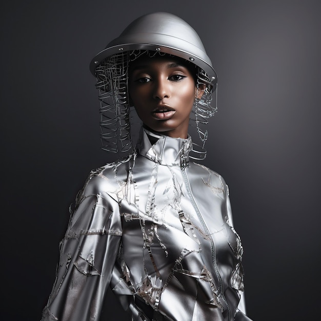 Une illustration générée par Robot Cycorg et la haute couture moderne