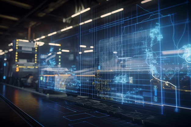 Illustration de la gestion de la chaîne d'approvisionnement alimentée par l'IA de la logistique intelligente