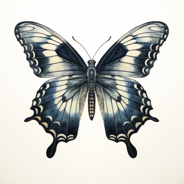 Photo illustration gothique d'un papillon dans un style d'aquarelle lumineux