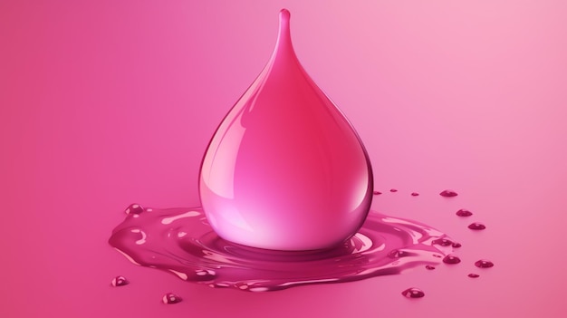 Illustration de goutte d'eau sur fond rose