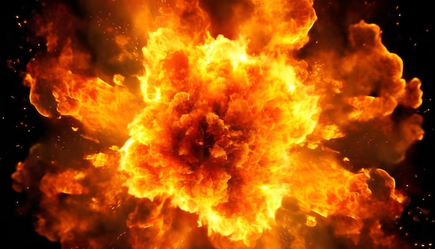 Photo illustration d'une grande explosion de feu