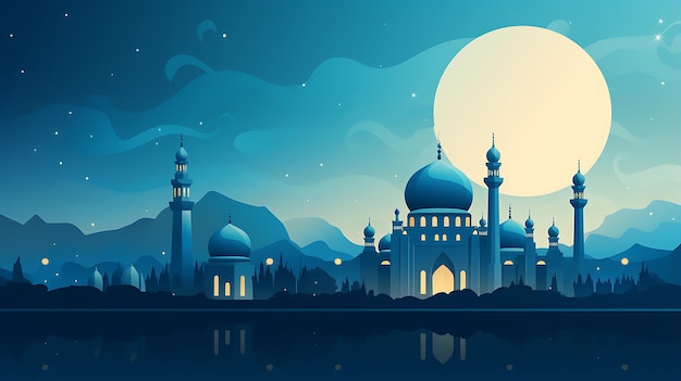 Photo illustration de la grande mosquée bleue