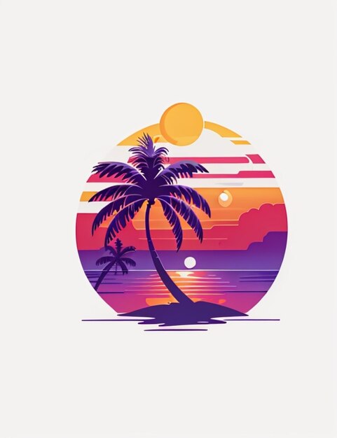 illustration graphique du logo Sunset hawaïen