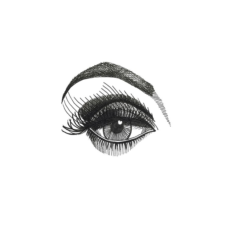 Photo illustration graphique d'un œil de mode. illustration dessinée à la main