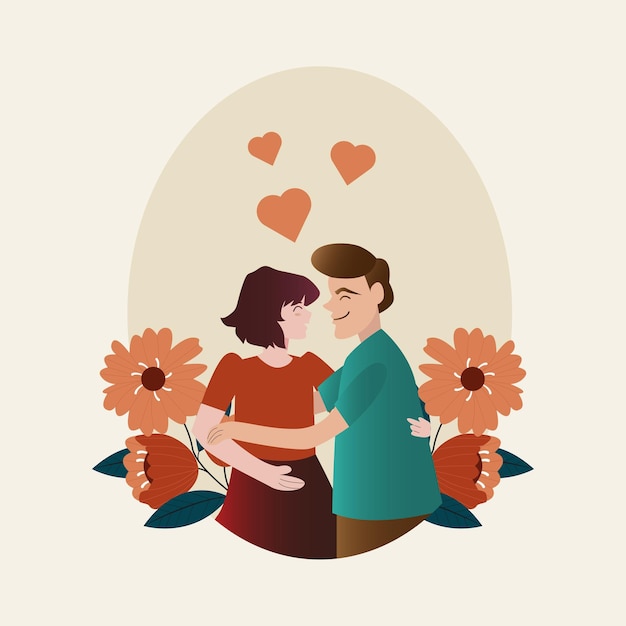 Illustration gratuite de couple de dessins animés