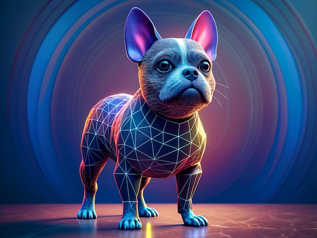 Illustration gratuite du chien cyberpunk