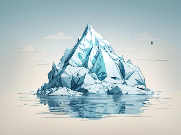 Photo illustration gravée vintage d'iceberg dessinée à la main