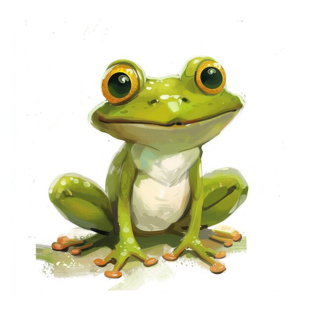 Illustration de grenouille de dessin animé mignon pour enfants livre IA générative