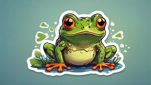 Illustration d'une grenouille Sticker