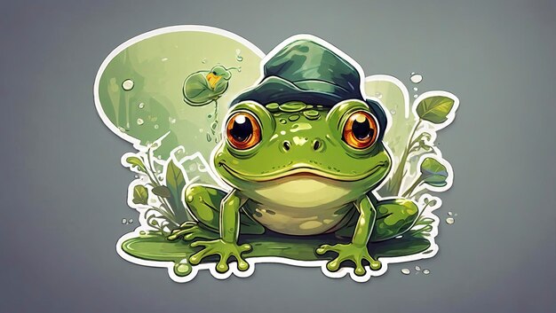 Illustration d'une grenouille Sticker