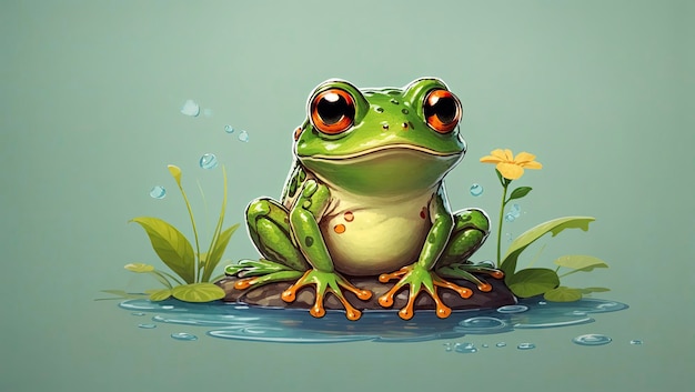 Illustration d'une grenouille Sticker