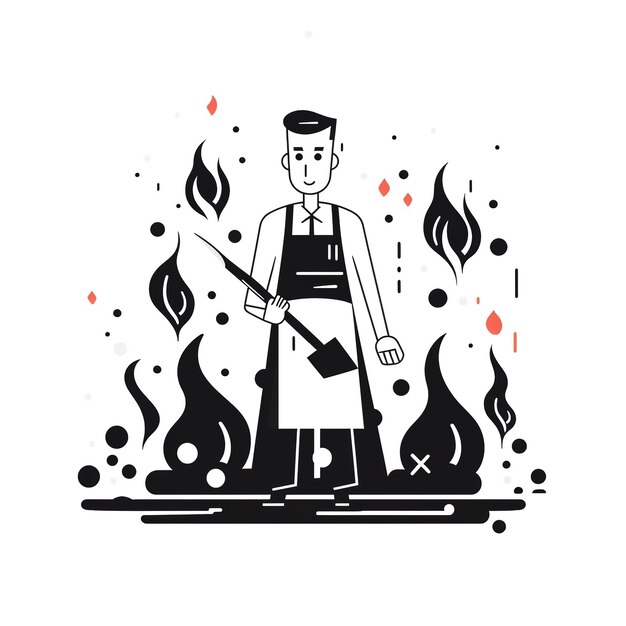 illustration griller des steaks juteux sur un barbecue