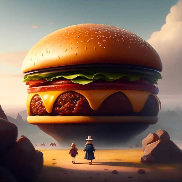 Illustration de gros hamburger