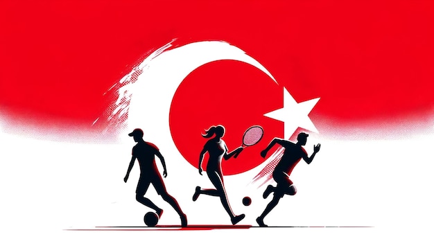 Illustration grunge pour la commémoration turque de la journée de la jeunesse et des sports d'Atatürk