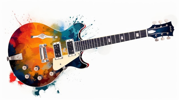 Illustration de guitare vectorielle pour l'art mural moderne