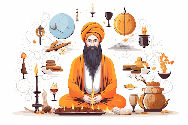 Photo illustration de guru nanak jayanti génératif ai