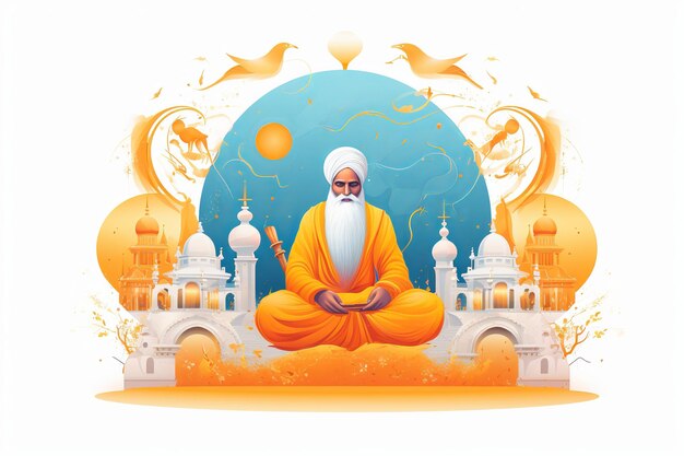 Photo illustration de guru nanak jayanti génératif ai