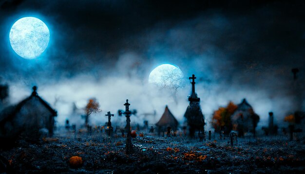Illustration d'halloween réaliste. Images de nuit d'Halloween pour l'illustration wallpaper.3D.