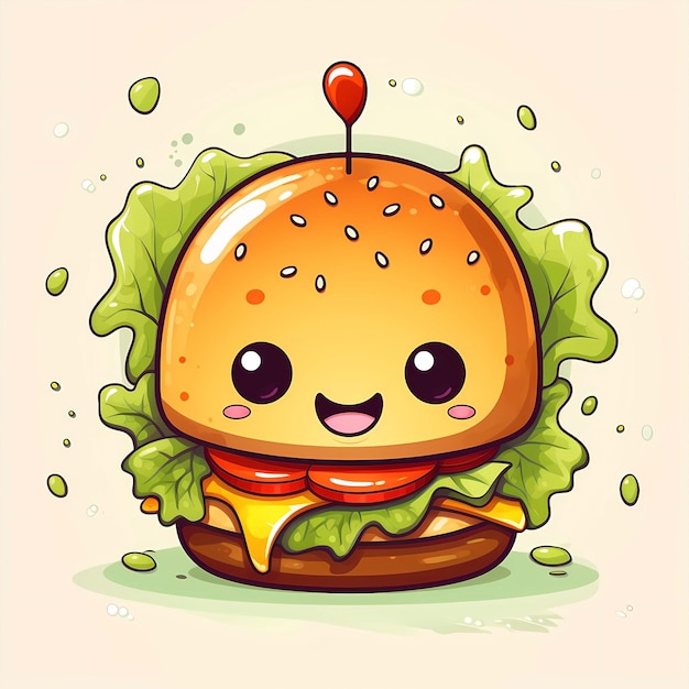 Photo illustration de hamburger dessin animé