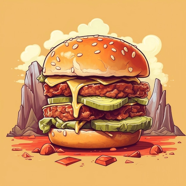 Illustration de hamburger pour la journée nationale du hamburger