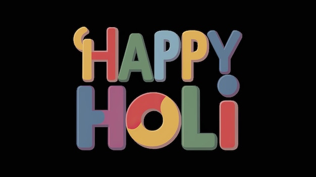 Illustration de Happy Holi dans un texte coloré