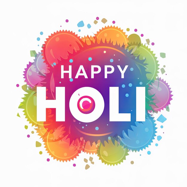 Illustration de Happy Holi dans un texte coloré