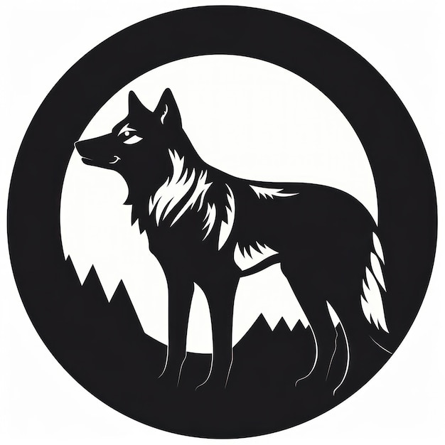 Illustration de haute qualité d'une silhouette de loup