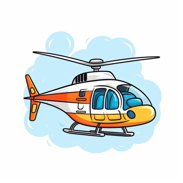 Illustration d'hélicoptère de dessin animé coloré Conception vibrante et ludique