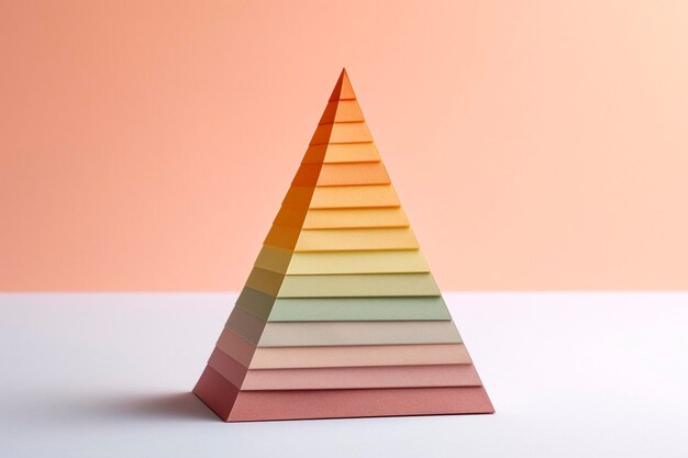 Illustration de la hiérarchie pyramidale avec un matériau organique coloré généré par Ai