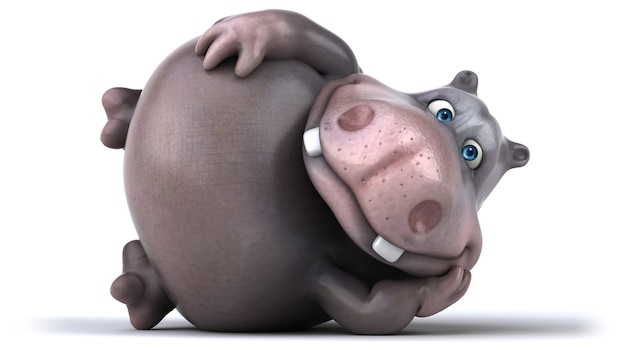 Photo illustration de l'hippopotame amusant