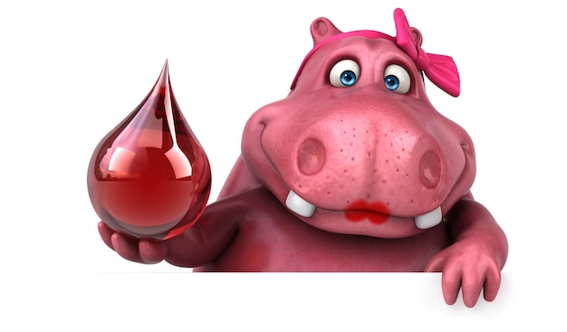 Illustration de l'hippopotame rose