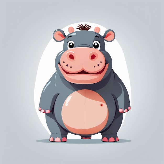 hippopotame dessin animé mascotte drôles vecteur sourire bonheur rigolo  mignons design plat cool 11637954 Art vectoriel chez Vecteezy