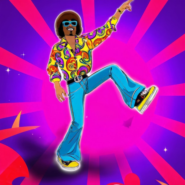 Photo illustration d'un homme dansant dans une discothèque illustration de l'homme dansant dans un club de disco