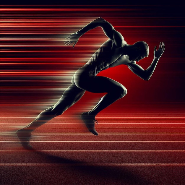 illustration d'un homme qui court sur une piste de course orange 2