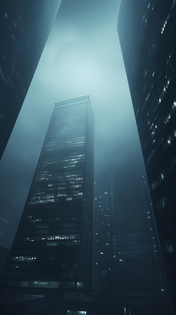 Illustration d'un horizon de ville obscurci par le brouillard