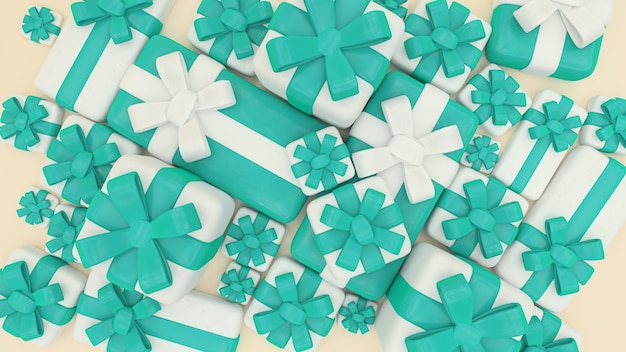 Illustration horizontale du modèle d'icône de coffrets cadeaux de haute qualité Un cadeau de Noël de couleur Tiffany