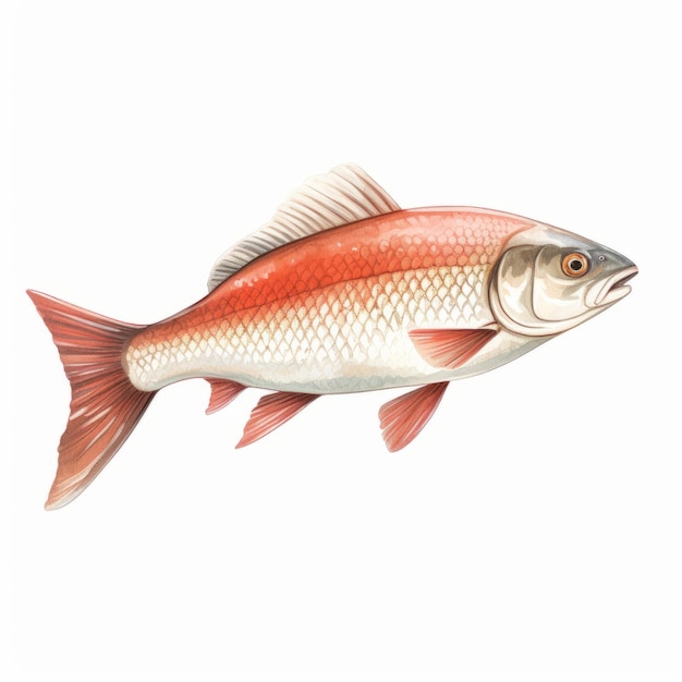 Illustration hyperréaliste de poissons en rouge et blanc