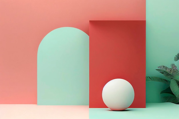 Illustration IA générative d'un fond d'écran de conception graphique minimal pour un studio de conception graphique sur une couleur de fond de couleurs pastel