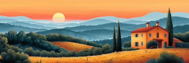 Photo illustration de l'ia générative d'une oasis de jardin toscane