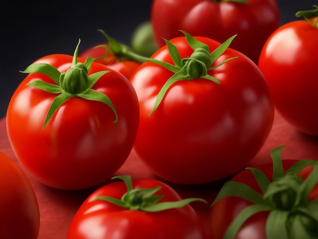 Une illustration d'IA générative de tomates rouges fraîches