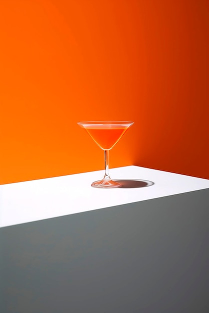 Illustration IA générative d'un verre de cocktail margarita sur une couleur à contraste élevé