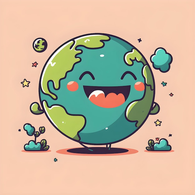 Illustration d'une icône 2D du monde