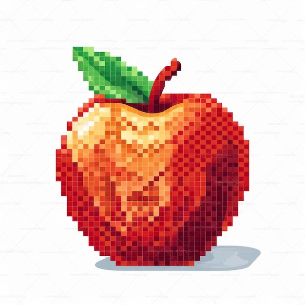 Illustration de l'icône Apple Pixel sur un fond blanc