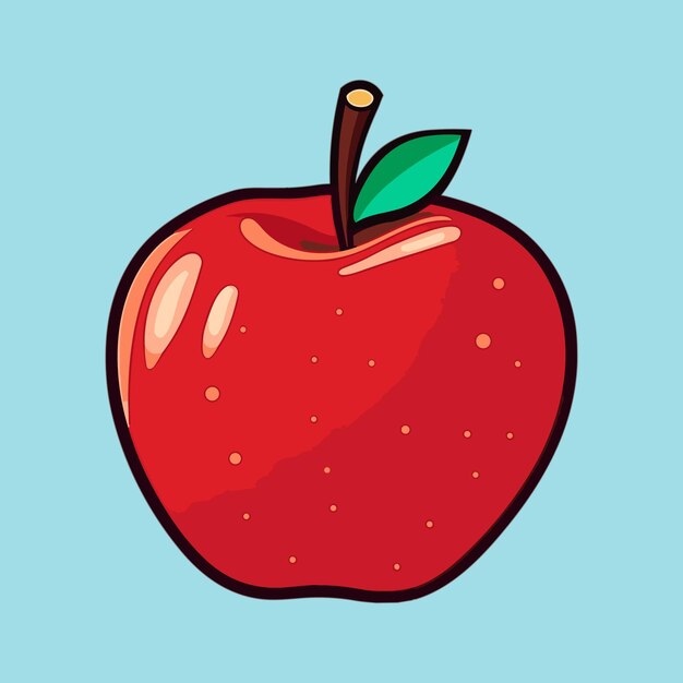 Photo illustration de l'icône de dessin animé vectoriel du fruit de pomme