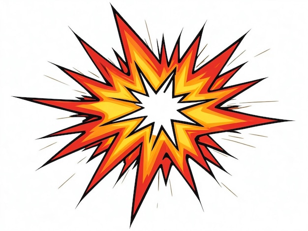 Photo illustration de l'icône d'explosion sur fond blanc
