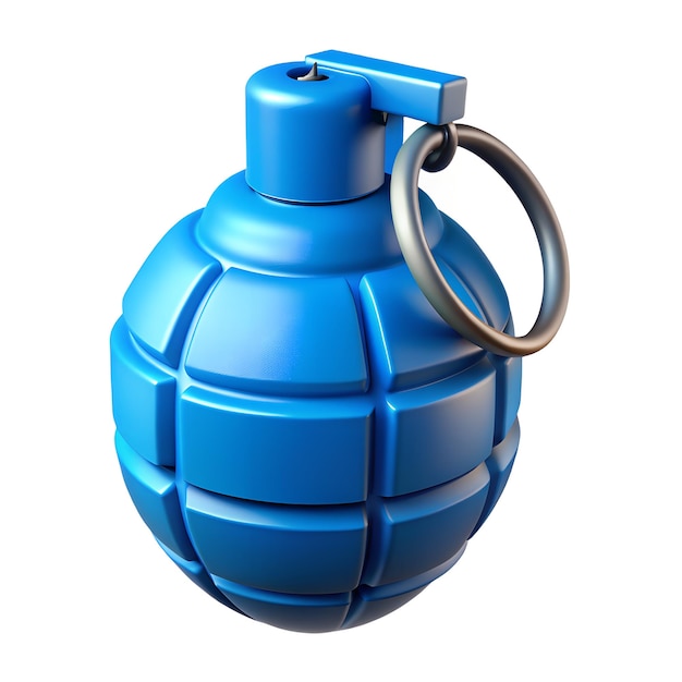 Photo illustration de l'icône de la grenade bleue en 3d