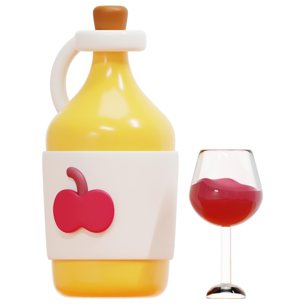 illustration de l'icône de rendu 3d de cidre