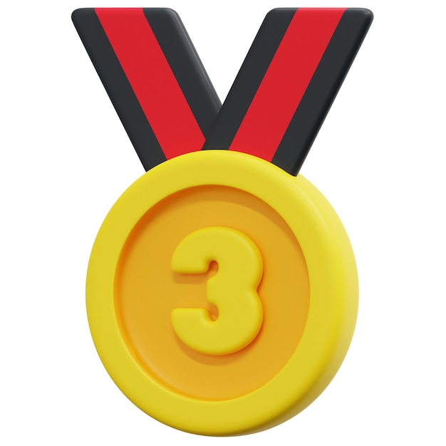 Photo illustration de l'icône de rendu 3d médaille